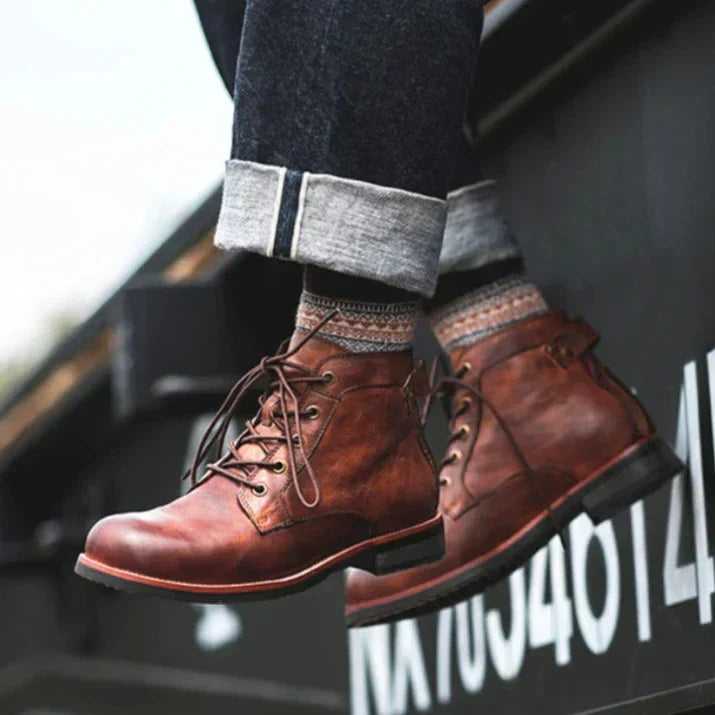 Fabien | Bottes Rétro à Bout Rond pour Homme
