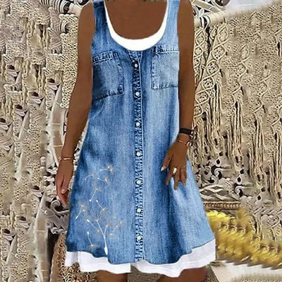 Viola - Robe en Denim Douce et Élégante