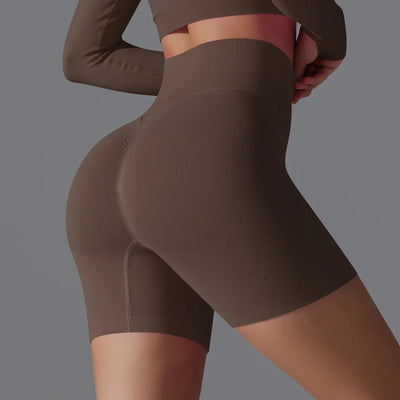 Leonida - Short d'entraînement sans couture avec taille haute pour femmes