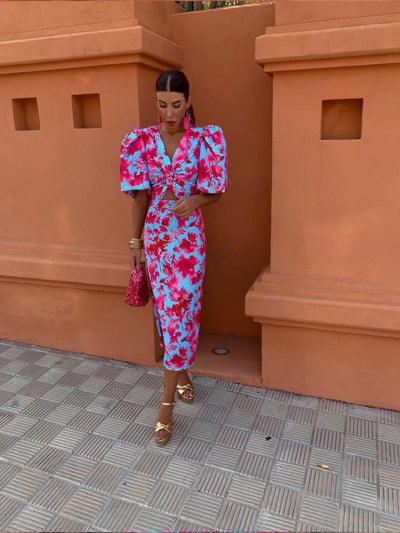 Robe Élégante à Manches Bouffantes | Style Sophistiqué | Silhouette Flatteuse