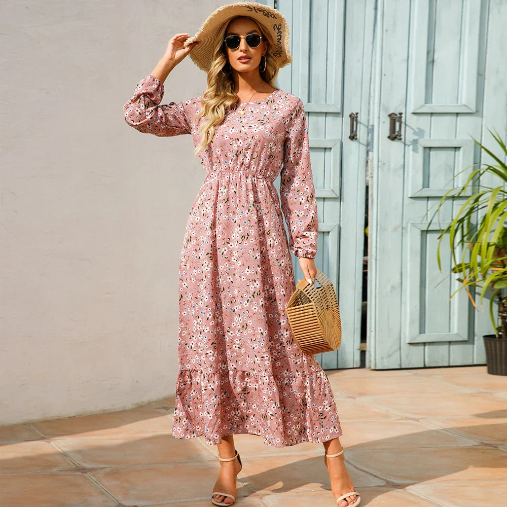 Lillith™ | Robe Bohème Longue à Imprimé Fleuri