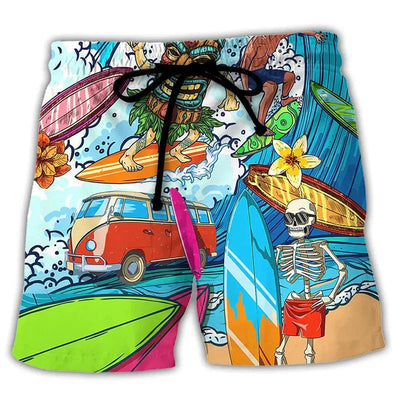 Short de bain homme – Coupe régulière – Séchage rapide – Taille ajustable – Imprimé boho