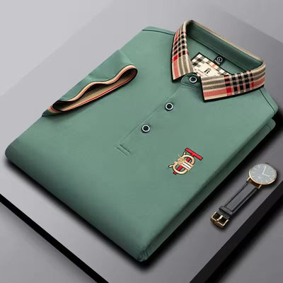 Polo en soie glacée jacquard