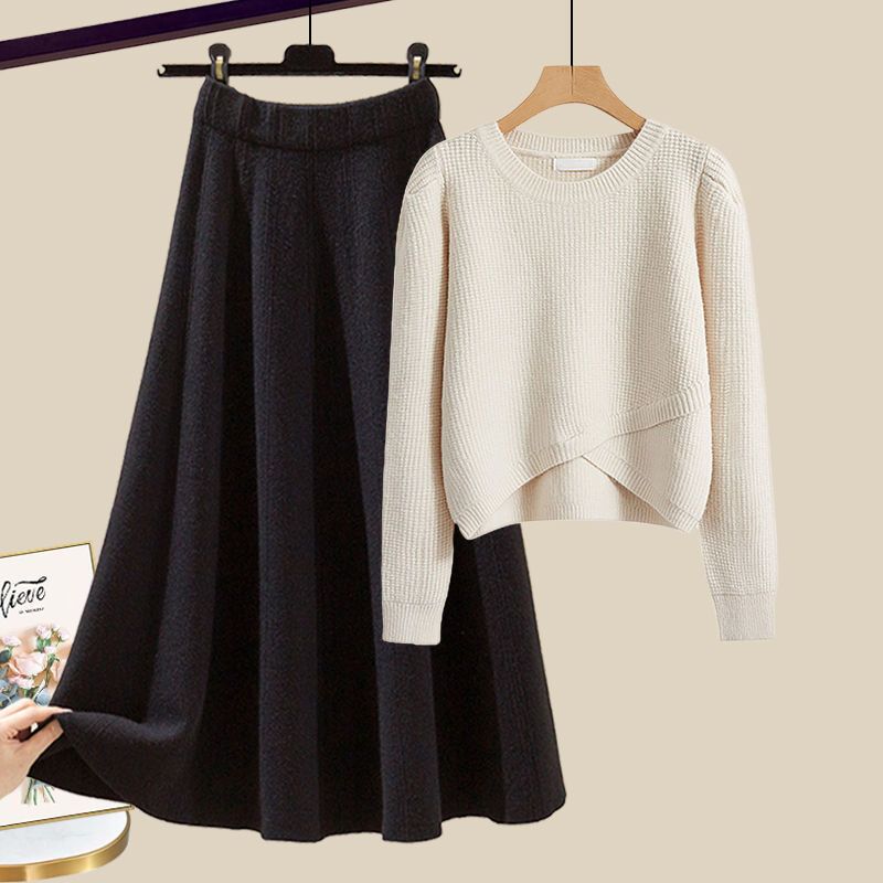 Erika™ - Ensemble Lounge en Pull Tricoté et Jupe Élégante