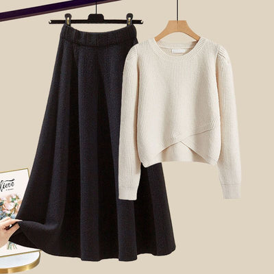 Erika™ - Ensemble Lounge en Pull Tricoté et Jupe Élégante