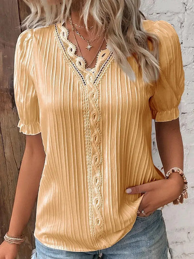 Senna™ | Blouse Brodée Col en V Romantique