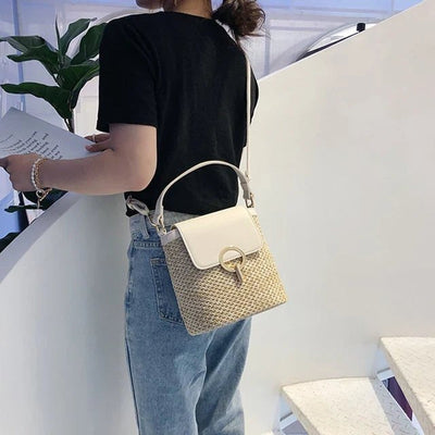 Maeva sac seau en paille tressée