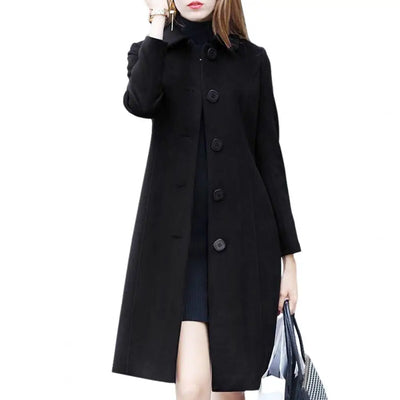 Manteau Cintré | Laine Mélangée | Élégance Structurée