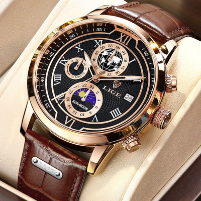 Montre Chronographe Premium en Cuir
