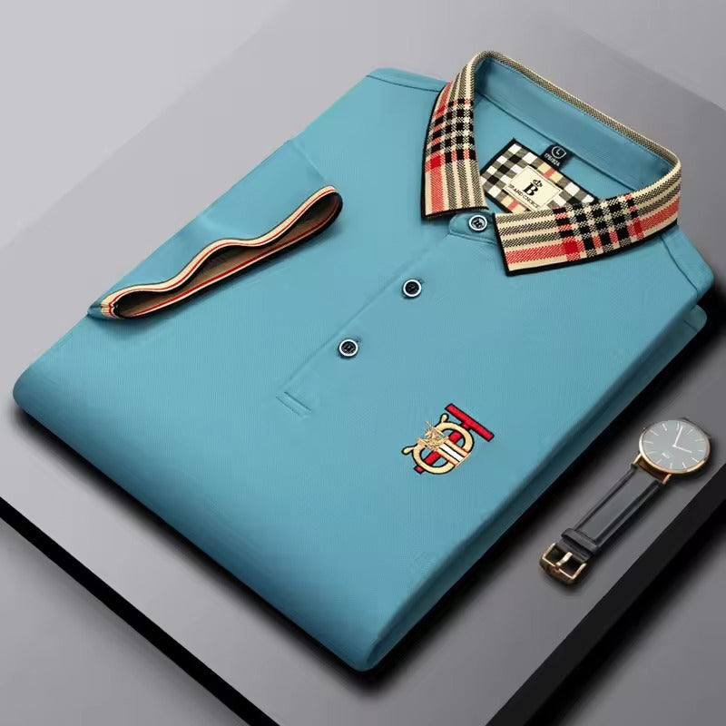 Polo en soie glacée jacquard