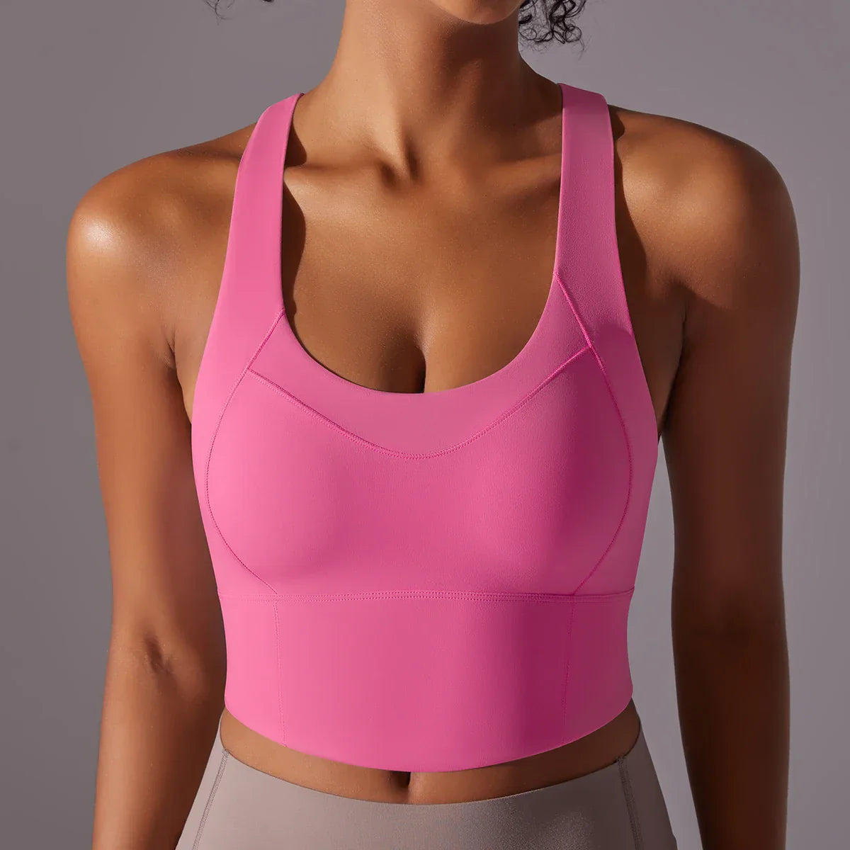 Brassière de sport femme – Maintien élevé – Dos nageur – Tissu stretch respirant