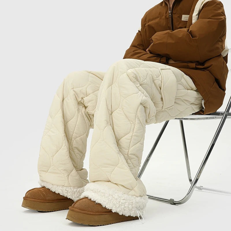 Pantalon large matelassé