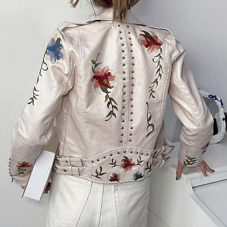 Ella™ | Veste en Cuir Florale