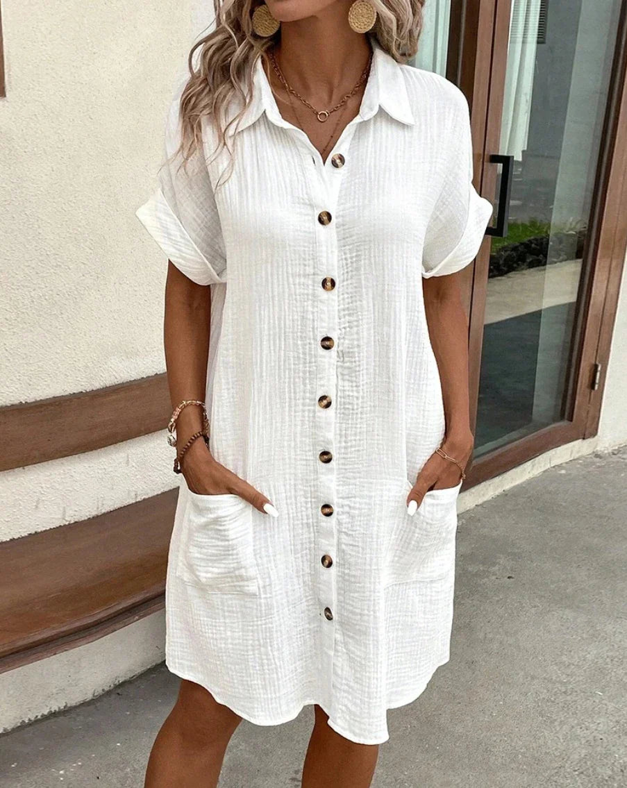 Elina™ | Robe Mini Manches Courtes