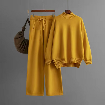 Ava™ - Ensemble élégant de pull à manches longues et pantalon droit