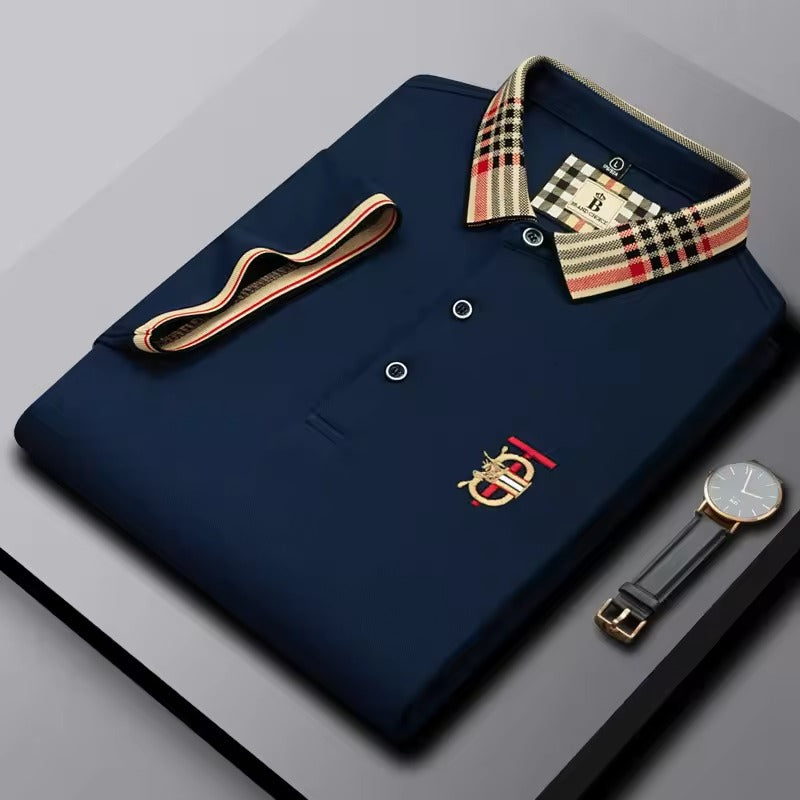 Polo en soie glacée jacquard