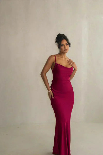 Cassiane - Robe en satin avec fleurs