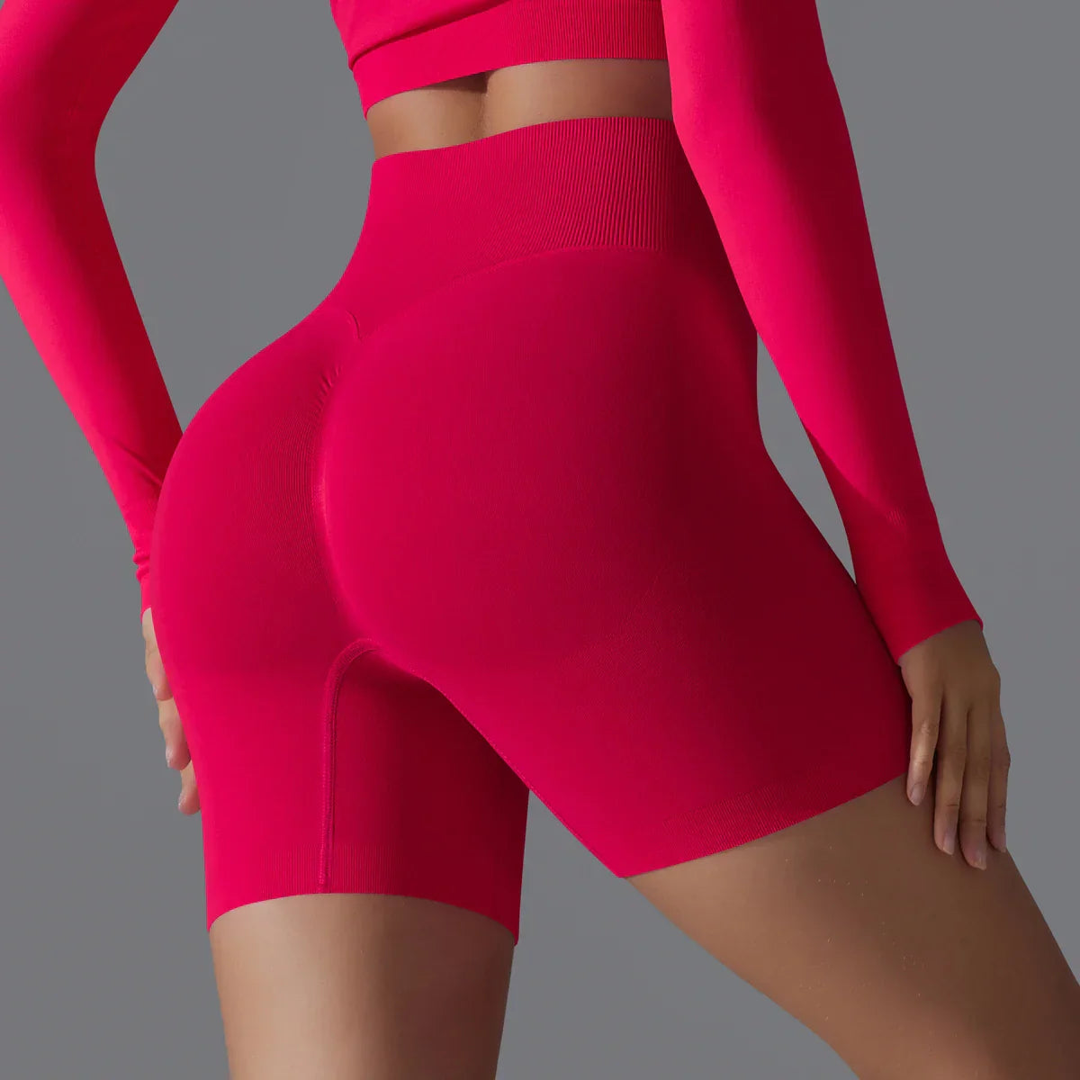 Leonida - Short d'entraînement sans couture avec taille haute pour femmes