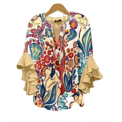 Blouse d'été "Fête de jardin" – Fraîche & féminine