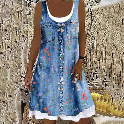 Viola - Robe en Denim Douce et Élégante