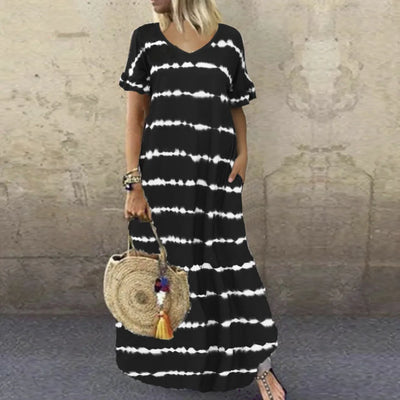Marie™ | Robe Longue Bohème à Rayures Élégantes