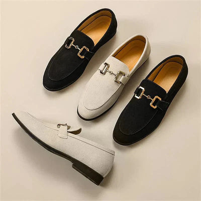 Nero - Mocassins en daim avec boucle en métal
