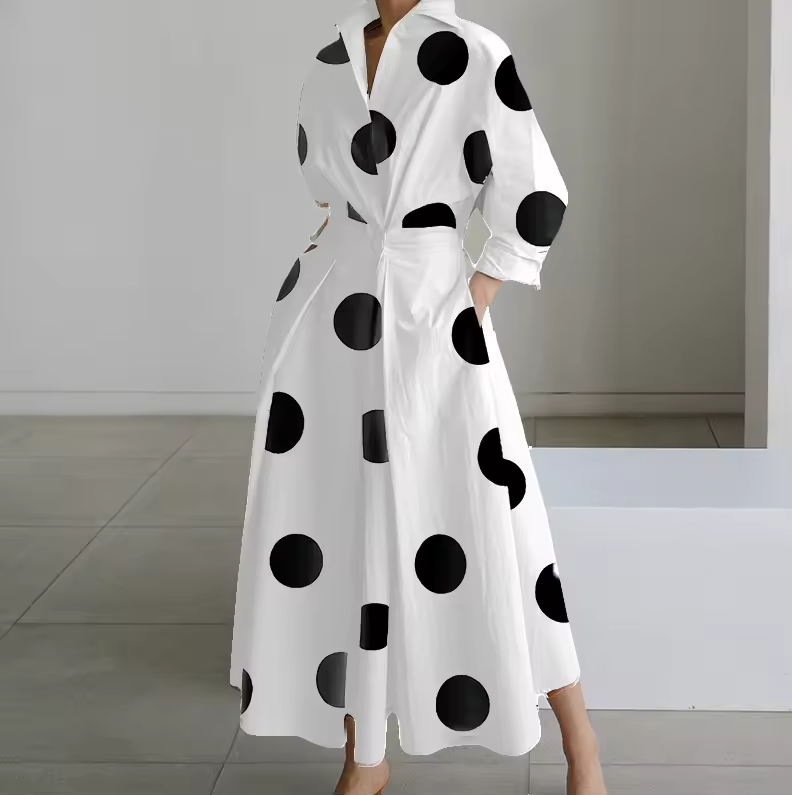 Karina | Collared Shirt Dress with Button-Down Front and Cinched Waist