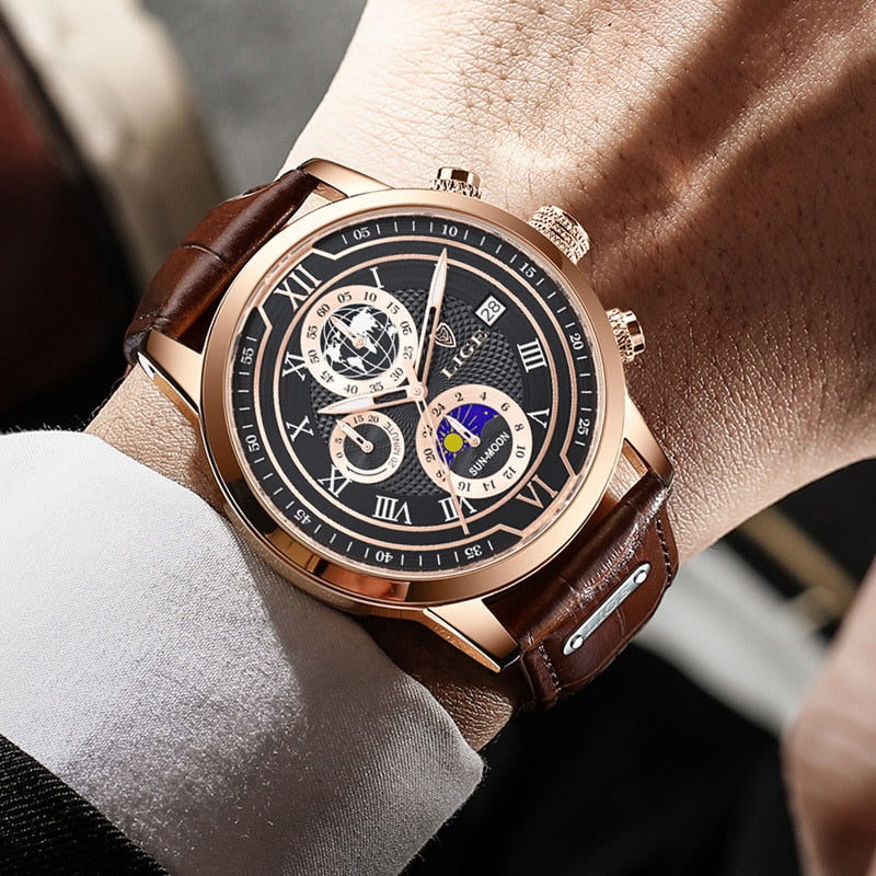 Montre Chronographe Premium en Cuir