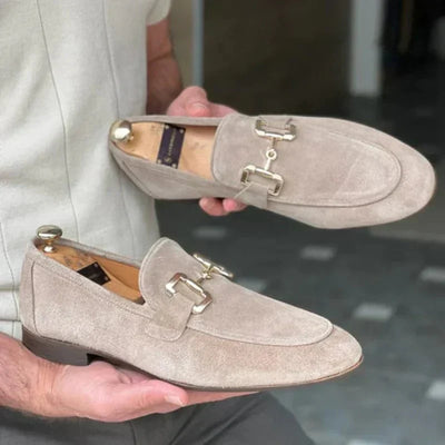 Nero - Mocassins en daim avec boucle en métal