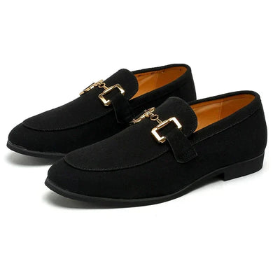 Nero - Mocassins en daim avec boucle en métal