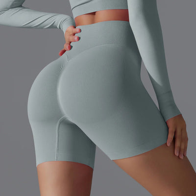 Leonida - Short d'entraînement sans couture avec taille haute pour femmes