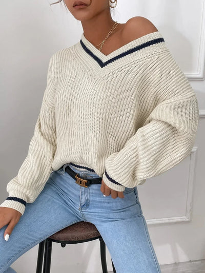 Marina | Pull en tricot gaufré rayé