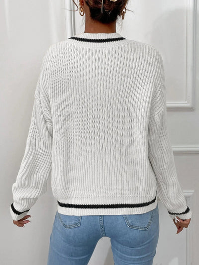 Marina | Pull en tricot gaufré rayé