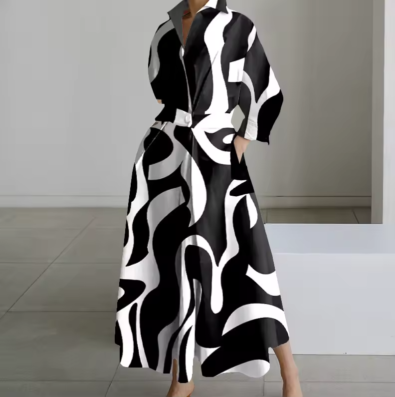 Karina | Collared Shirt Dress with Button-Down Front and Cinched Waist
