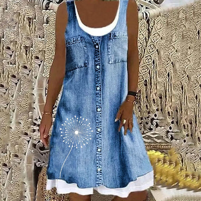 Viola - Robe en Denim Douce et Élégante