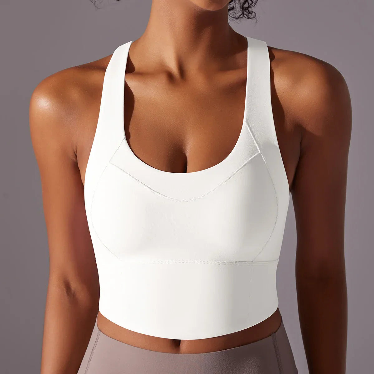 Brassière de sport femme – Maintien élevé – Dos nageur – Tissu stretch respirant