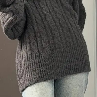 SHELOA - Pull Ample à Épaules Dégagées pour Femme