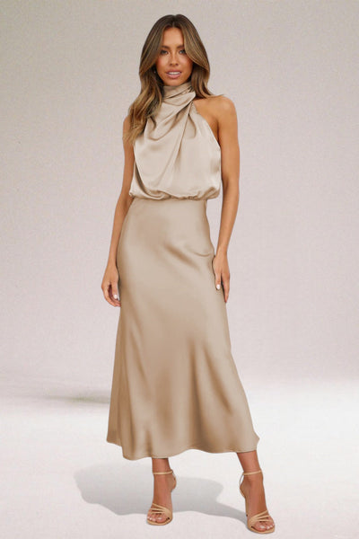 VALENTINA | Abito Elegante in Satin con Dettagli Ricercati