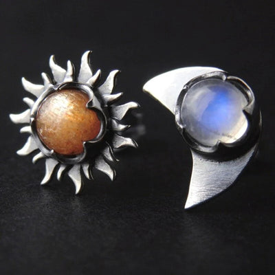 Boucles d'oreilles « Soleil & Lune »