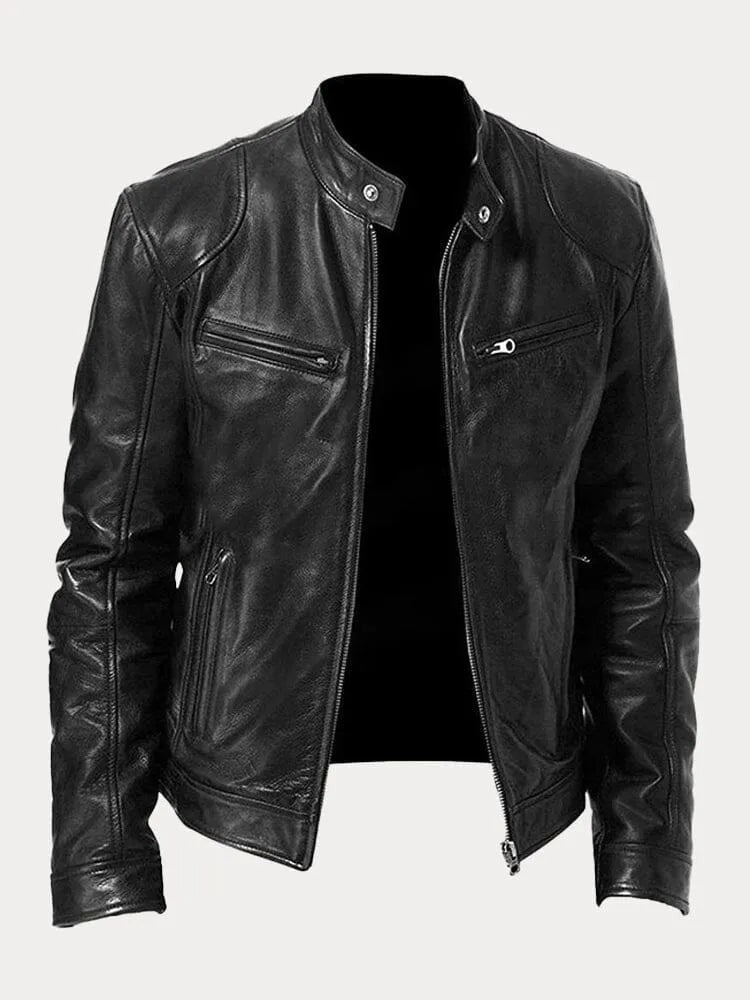 VESTE EN CUIR DÉCONTRACTÉE