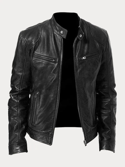 VESTE EN CUIR DÉCONTRACTÉE