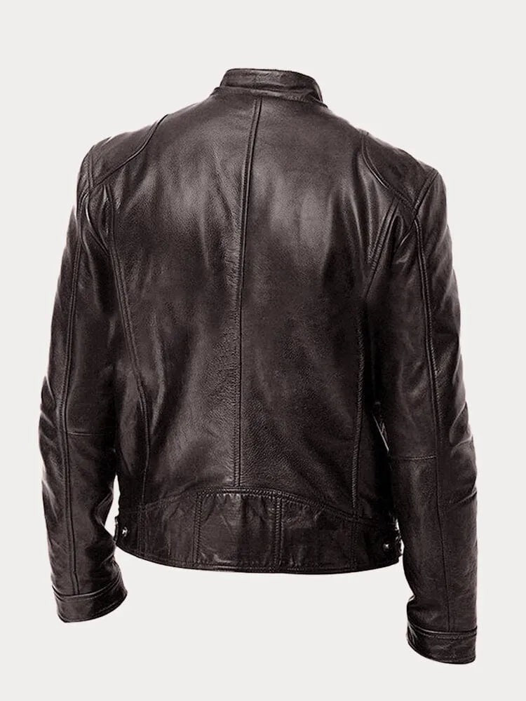 VESTE EN CUIR DÉCONTRACTÉE