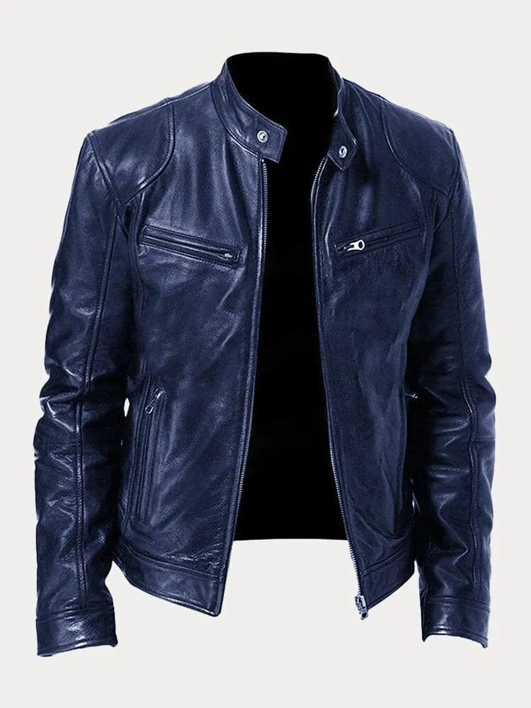 VESTE EN CUIR DÉCONTRACTÉE