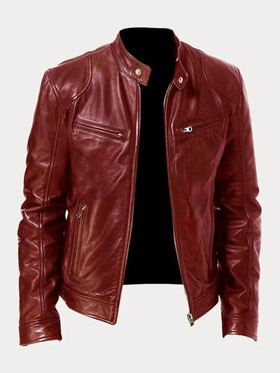 VESTE EN CUIR DÉCONTRACTÉE