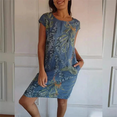 Robe élégante à imprimé botanique