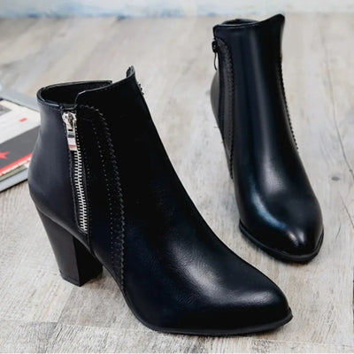 Aria - Bottines à talons hauts avec double zipper
