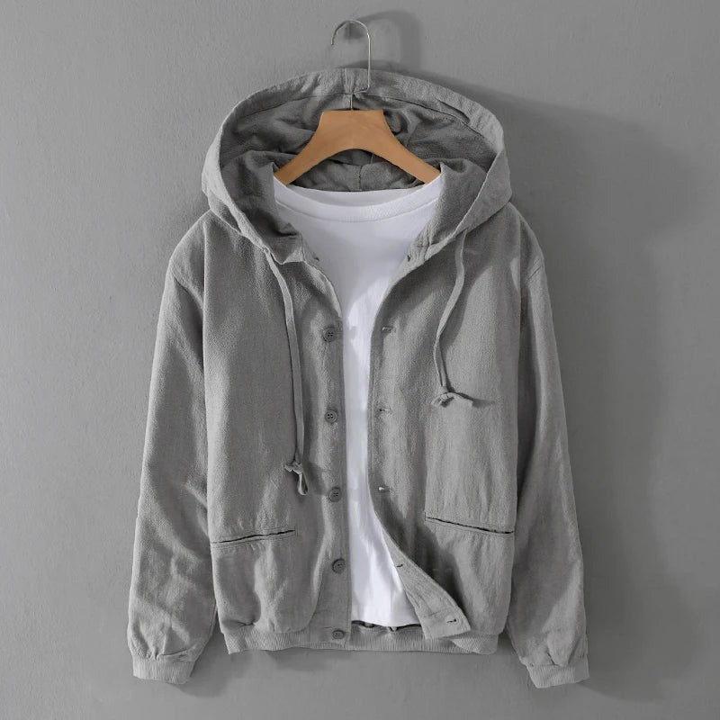 Blouse à capuche en lin