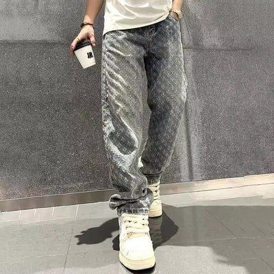 Jean en denim jacquard