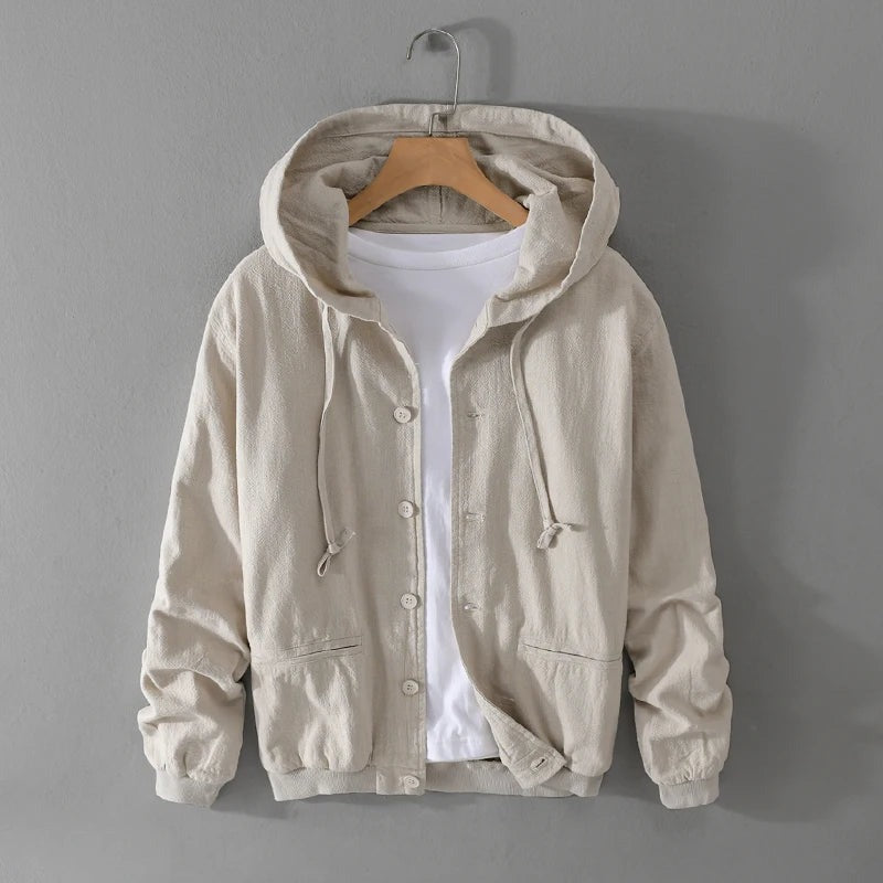 Blouse à capuche en lin