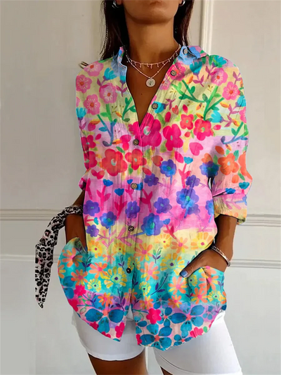 Chemise à Imprimé Floral | Coton Léger | Look Coloré